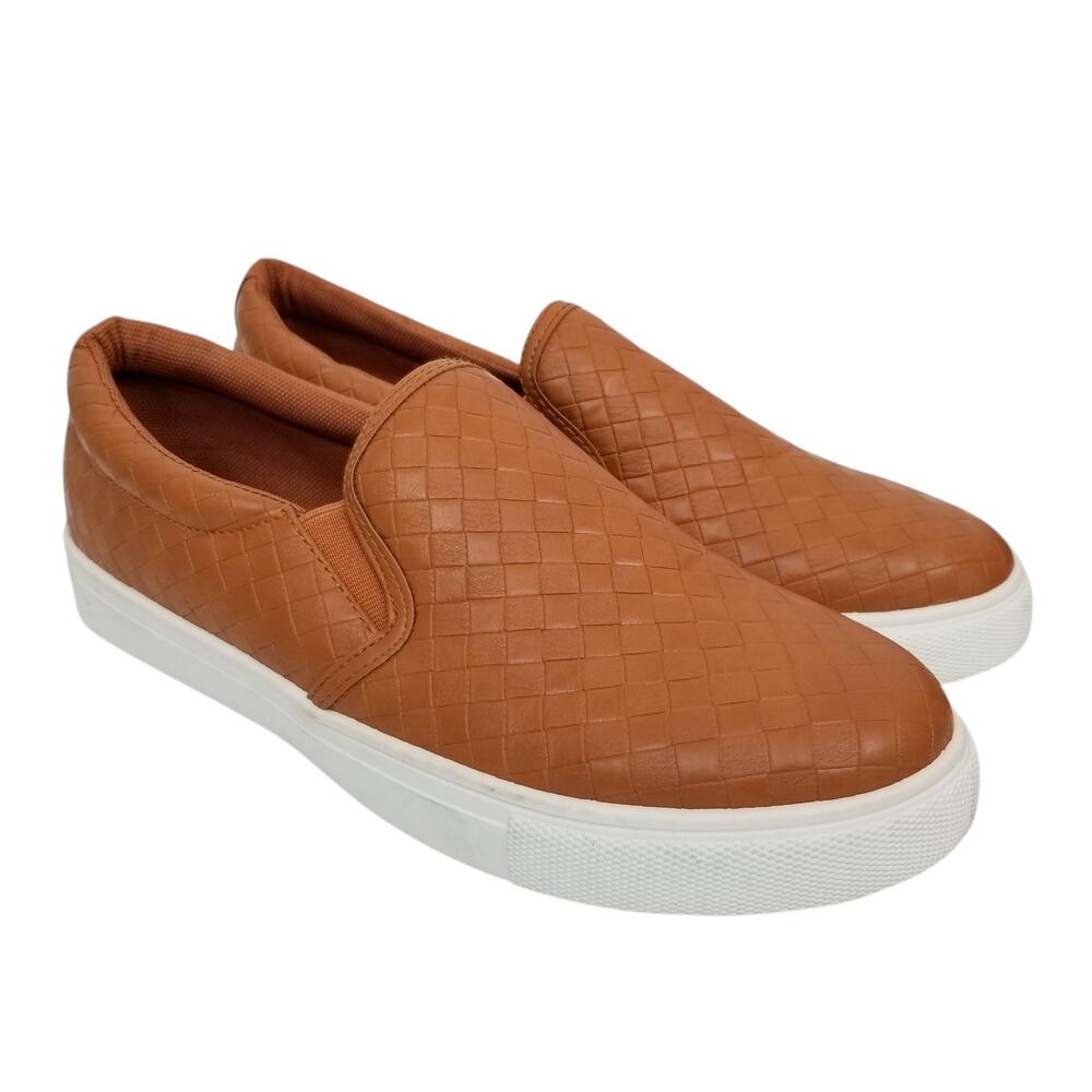 Pierre Dumas Women's Traveler Slip On Sneakers Faux Vegan Leather Brown Size 8